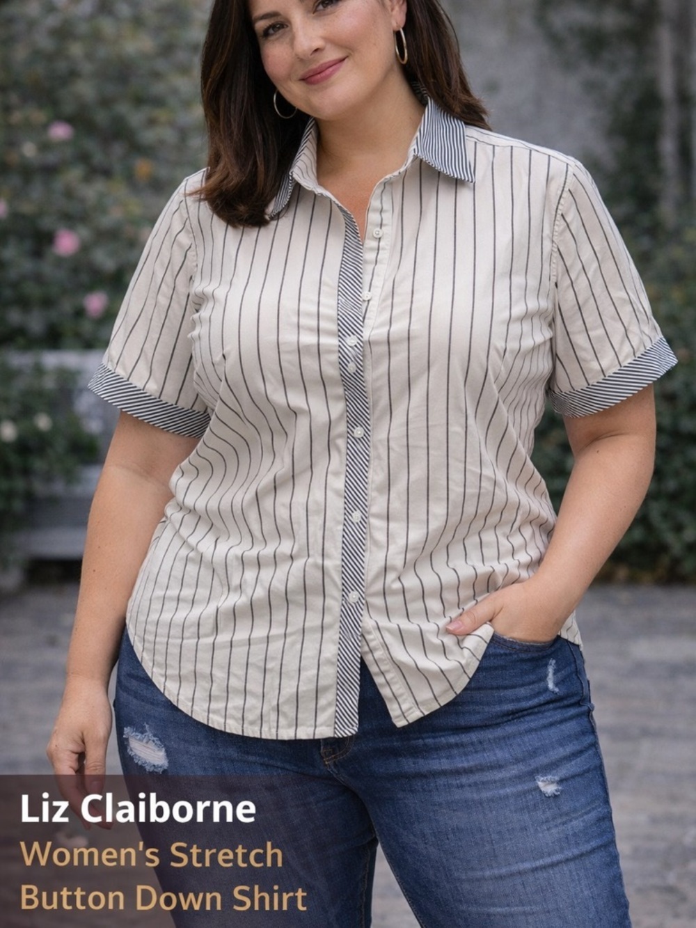 Liz Claiborne stretch button down shirt size 2XL